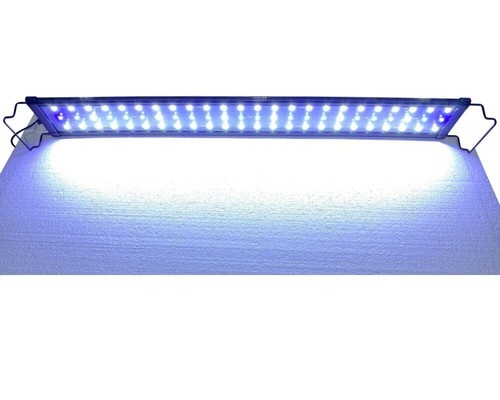 LAMPADA PLAFONIERA ACQUARIO 96 LED 120CM 120-140CM LUCE BIANCA BLU PESCI PIANTE - Foto 6 di 9