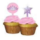 Princess Party Supplies Cupcake Toppers Decoration Girl Birthday Cake Tiara Wand