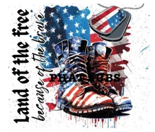 20oz Sublimation Tumbler Wrap Because Of The Brave Ready To Press Heat Transfer