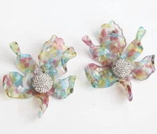 🆕 LELE SADOUGHI RAINBOW SANGRIA CRYSTAL LILY EARRINGS-NEW W/POUCH