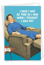 1 Funny Blank All Occasions Greeting Card - I Wish, Includes Envelope, US-Made