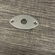 New Pewter Football 1/4 Input Jack Plate For Electric Guitar Curved