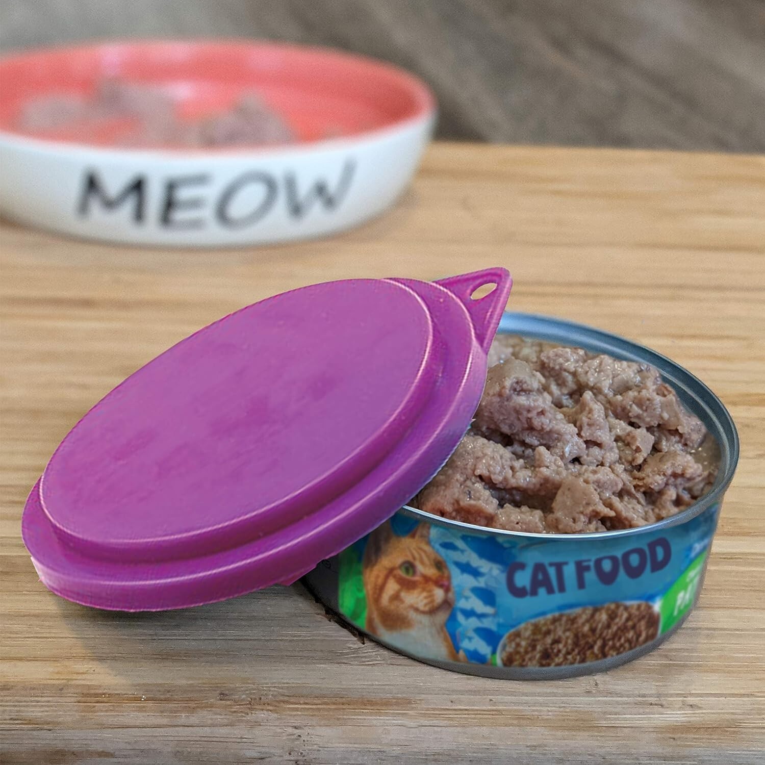 Pet Food Can Covers Set of 3 Assorted Colors 31/2 inches Dogs Cats