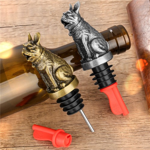 Französische Bulldogge 2 in 1 Weinflaschenausgießer und Stopfen passt den meisten Flaschen Geschenke - Bild 1 von 17