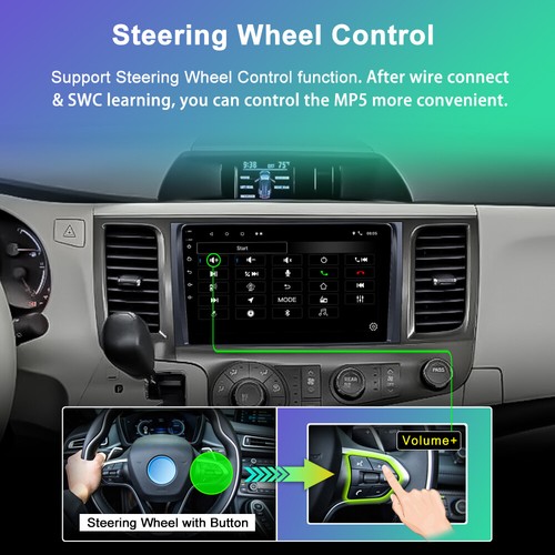 For 2011-2014 Toyota Sienna Radio Car Stereo Apple Carplay Android 12 GPS Navi - Picture 8 of 18