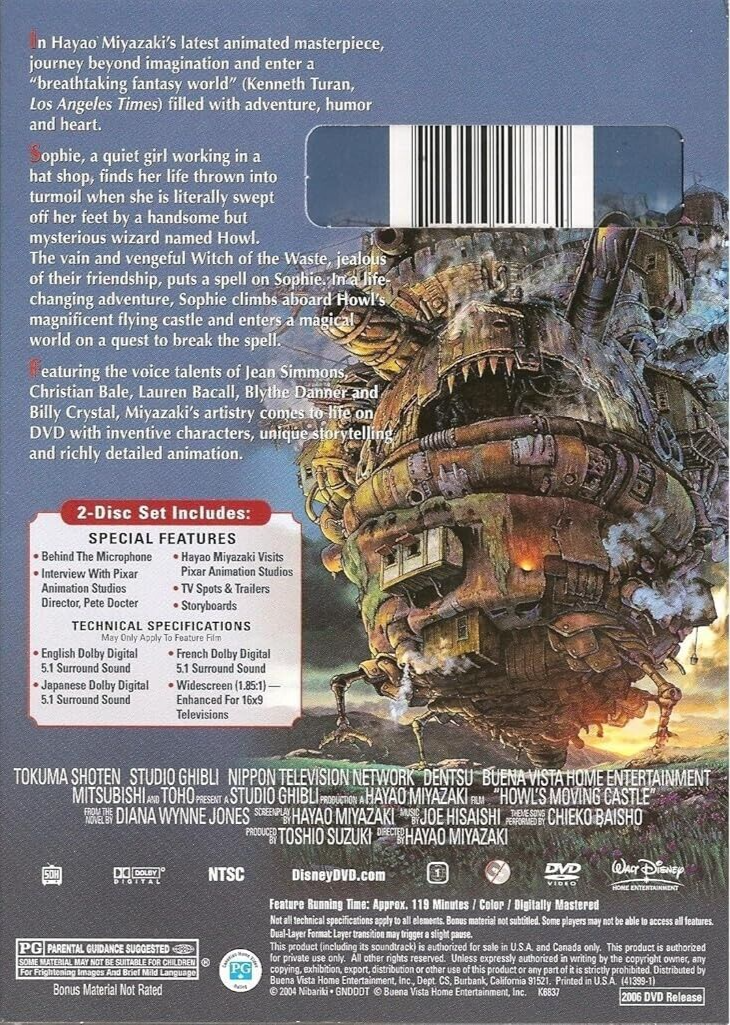 Howls Moving Castle (DVD, 2006, 2-Disc Set) for sale online