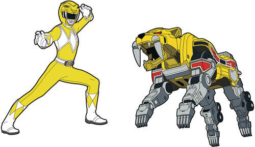 Icon Heroes - Power Rangers Yellow Ranger X Sabertooth Tiger Zord Pin Set [New ]