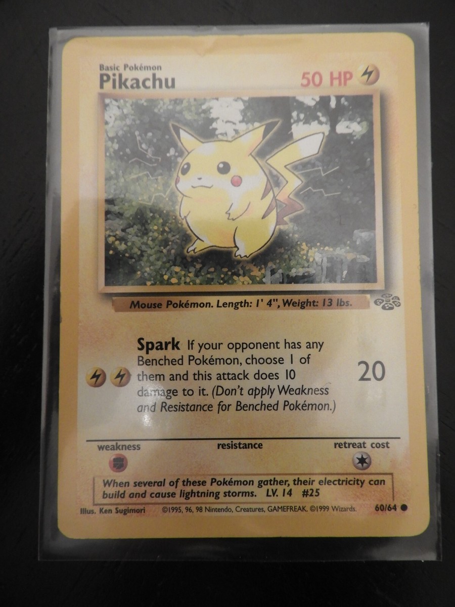Pikachu 60/64 Red Cheeks SPARK NM Vintage 1999 WOTC Jungle Set