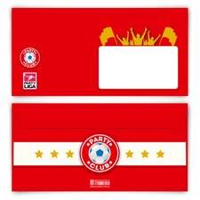 Briefumschl&auml;ge - Fu&szlig;ball in Rot - DIN Lang - Kuvert Umschlag Kuverts