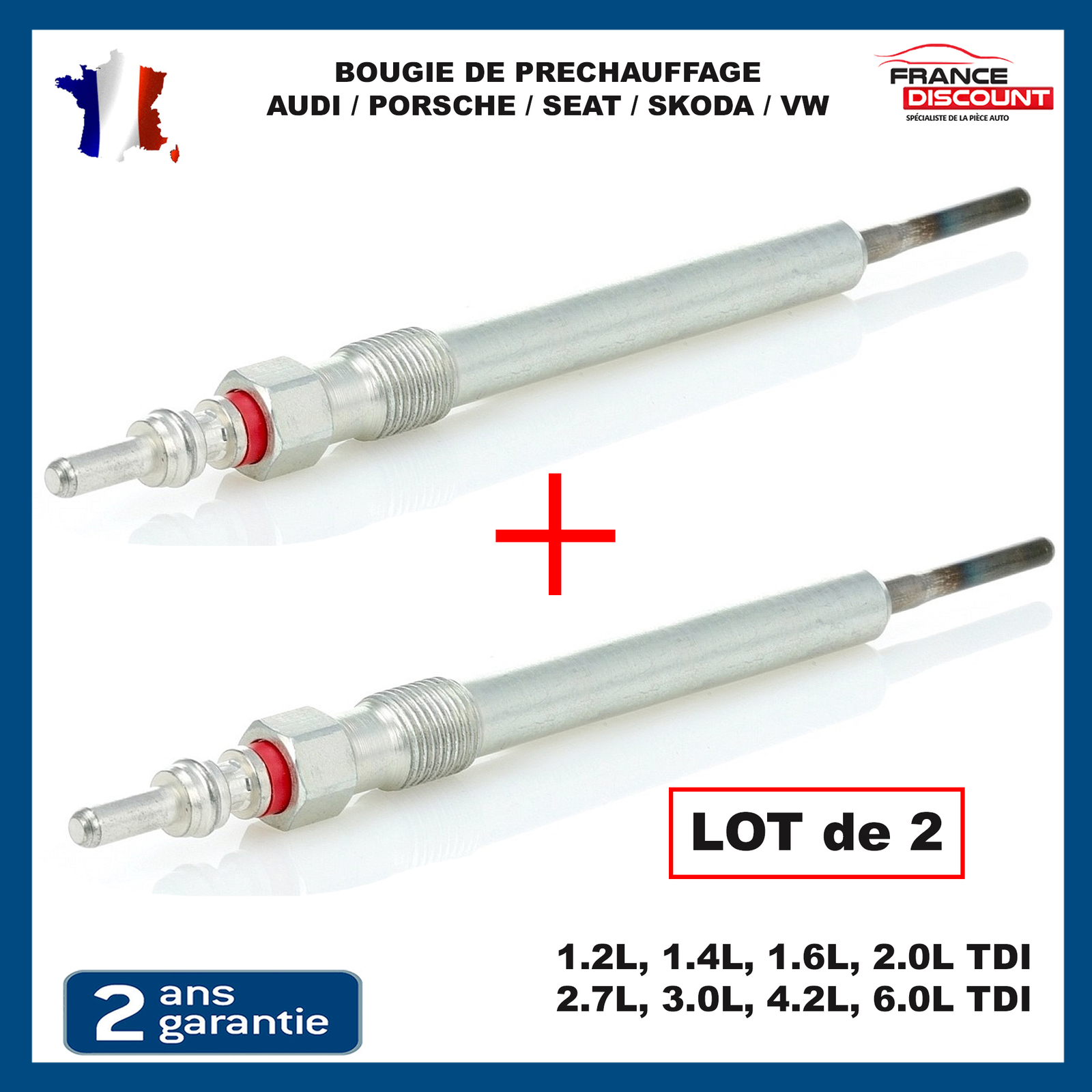 Bougie de préchauffage pour entretien hivernal des moteurs VW et Seat TDI