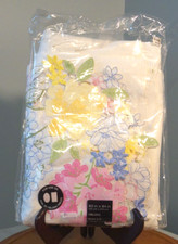 Homewear Multi Colored Flower Blooms Embroidered Tablecloth 60" x 84" NWT