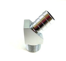 Chrome Billet Aluminum 45 Degree Heater Hose Fitting 58 12 Npt Sb Chevy