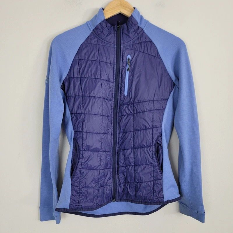 smartwool full zip puffer nylon wool stretch jacket