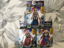 Marvel Thor Love And Thunder Set of 3 Thor Valkyrie Jane Foster Deluxe Figures