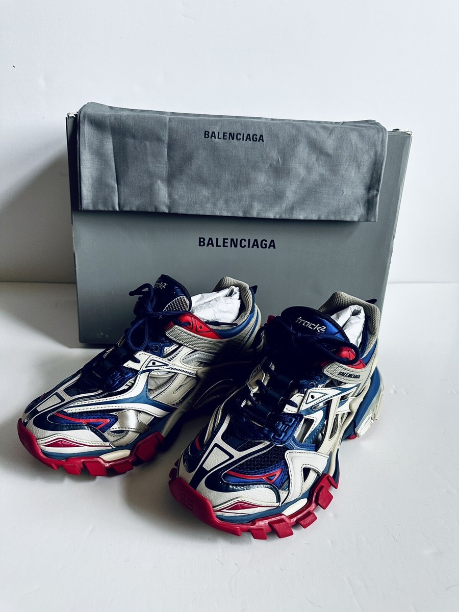 Balenciaga Multi Leather And Mesh Track.2 Open Sneakers Balenciaga Multi Leather And Mesh Track.2 Open Sneakers