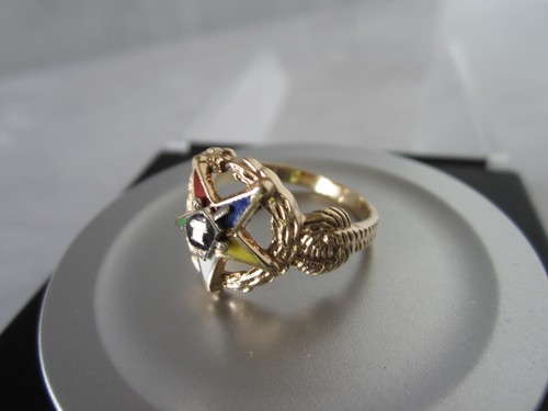 BEAUTIFUL VINTAGE FULLY HALLMARKED 10K SOLID GOLD EASTERN STAR MASONIC RING - Picture 11 of 20