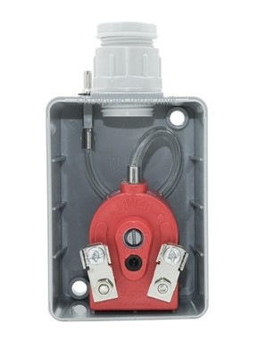 Bircher Druckwellenschalter DW40 mit Gehäuse für Tor als Schließkantensicherung