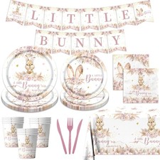 Easter Bunny Baby Shower Party Decoration 142pcs Easter A Little Bunny is on ...