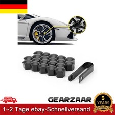 17mm Radschrauben Set Kappen 20Pcs FÜR Ford Satz mit Entnahmewerkzeug Schwarz