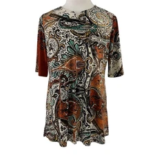 Attitudes by Renee Como Jersey Boho Tunic Top Women’s Size XL New 9738