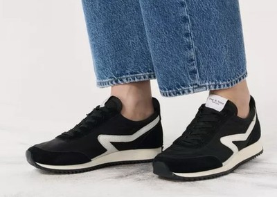 Rag & Bone Retro Runner Sneakers Black Suede Shoes Women s EU 39/US 9