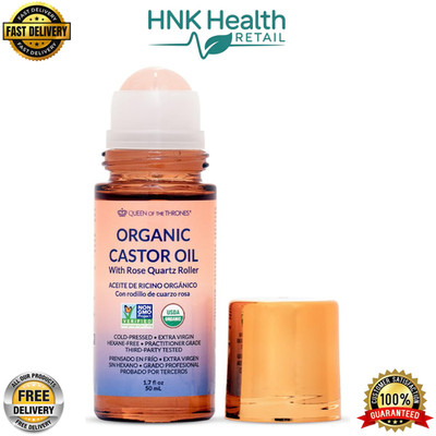 Queen of the Thrones  Organic Golden Castor Oil Roll-On with Rose Quartz   50mL
