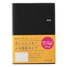 NOLTY 2026 A5 Weekly Planner with Ecrit Memo Pads Black 6322 December Start 2025