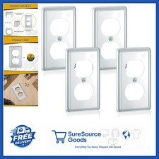 Silver Metal Electrical Box Cover 4 Count for Junction Outlet Installation