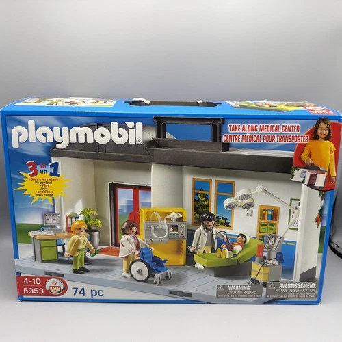 Vintage! Playmobil 5953 Take Along Hospital Medical Center • Orig Box, Very Good