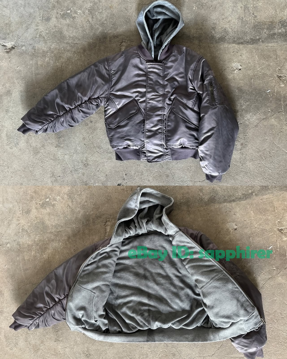No Faith Reversible Bomber Jackets Distressed Hooded Cotton Zipper
