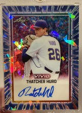 2025 Leaf Vivid #BA-TH1 Thatcher Hurd AUTO 4/6 RC Teal Ice Crystals SP Yankees