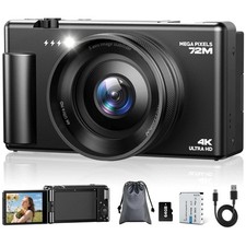   72MP Digital Camera 4K Video for Photography Auto-Focus 2.8" 270  Flip Screen