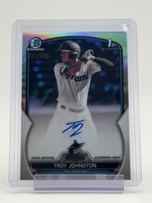 TROY JOHNSTON 2023 BOWMAN CHROME 1ST REFRACTOR AUTOGRAPH /499 MARLINS Q2045