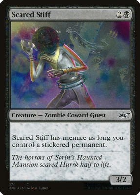 Scared Stiff (Galaxy Foil) #376 (LP) Unfinity UNF Magic MTG