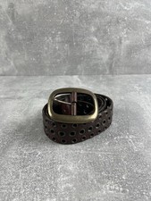 Vintage Italian Brown Leather Grommet Belt – Size 95/110