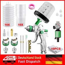 HVLP Lackierpistole Spritzpistole 3 Düsen 1,3 1,7 2,0mm mit 650 ml Mischbechern