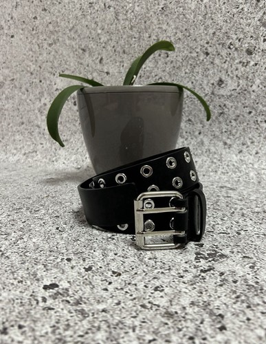 Vintage 90s Japanese Metal Punk Rock Emo Goth Black Men’s Belt Japan Y2K