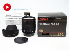 Rare Almost Unused Sigma 18-200mm f/3.5-6.3 DC Lens Pentax K Mount w/Hood 214