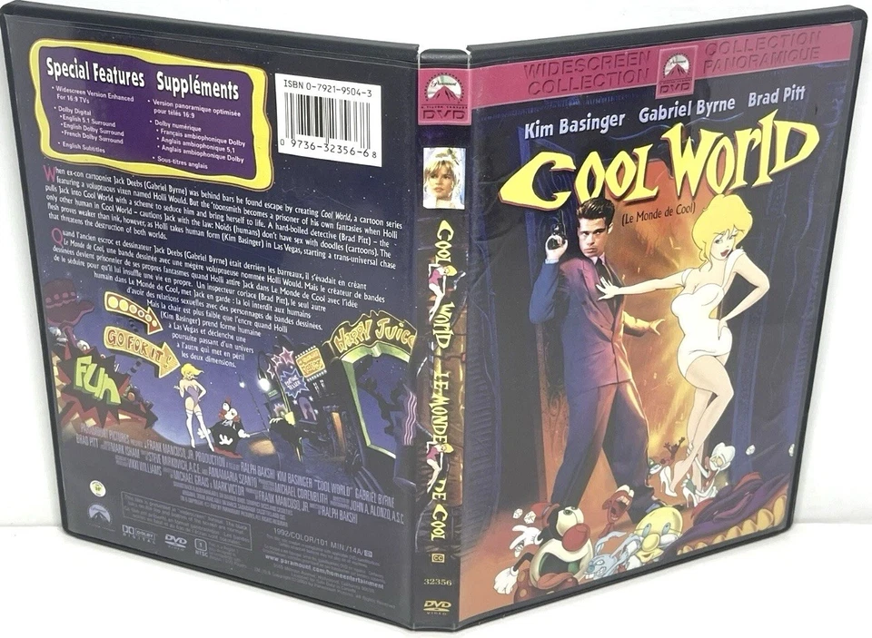 Cool World (Dvd, 1992, Kim Basinger, Brad Pitt, Gabriel Byrne, OOP) Canadian - Image 3 of 4