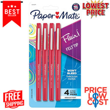 Paper Mate Flair Felt Tip Pens Medium Point 0.7mm Red 4 count
