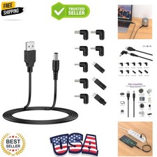 USB to DC 5V Power Cord, Universal DC 5.5x2.1mm Plug Jack Charging Cable with...