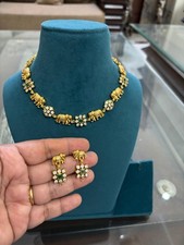 Bollywood indian Silver Plated Ethnic AD CZ Jewelry Earrings Necklace Bridal Set