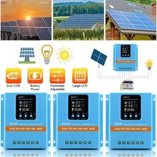 3PACK 100A MPPT Solar Charge Controller 12V/24V/36V/48V Battery PV Regulator USB