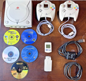 Sega Dreamcast Bundle Console System, VMU, 2 Controllers, 3 Games, Rumblepak 🔥