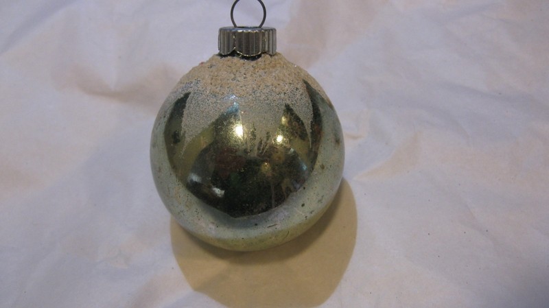 Vintage Christmas shiny Brite Glass Mica Snowcap Ornament