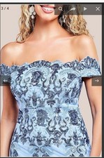 ladies new blue lace goddiva evening dress size 8/10