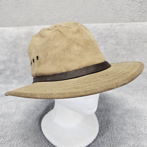 FILSON Hat Tin Cloth Packer XL~ 7 3/8 Tan Canvas Made in USA Distressed Sun Cap! - Picture 4 of 24