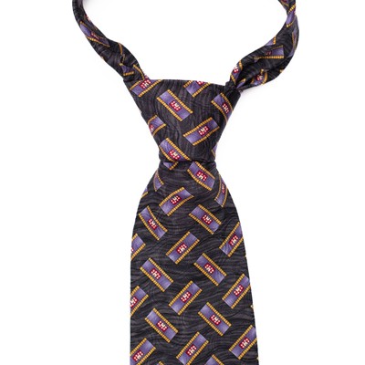Robert Talbott Studio Mens Silk Tie Purple Gold Red White Geometric USA Luxury
