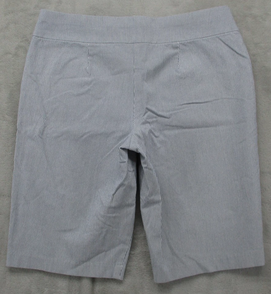 Pantalones Cortos Adelgazantes Chico's So Para Mujer 0.5 Cortos Azul Rayas Bermudas Elastizados Foto 4 de 4