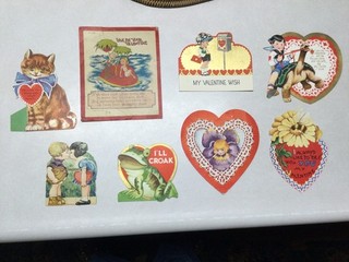 Huge Lot Of 8 Vintage 1930s 1940s Valentines Day Greeting Cards Nice Ones